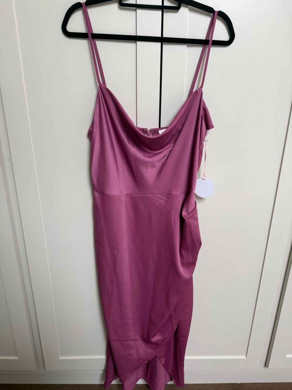 More To Come Cowl Neck Midi Dress in Mauve Pink